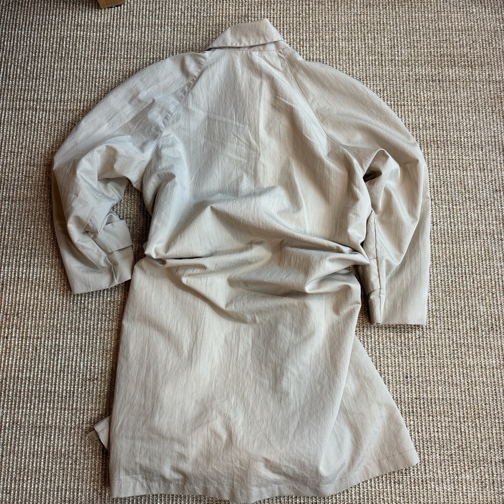 Vintage Women's Trench Coat Aqua Sheen Size 14 - Picture 2 of 8